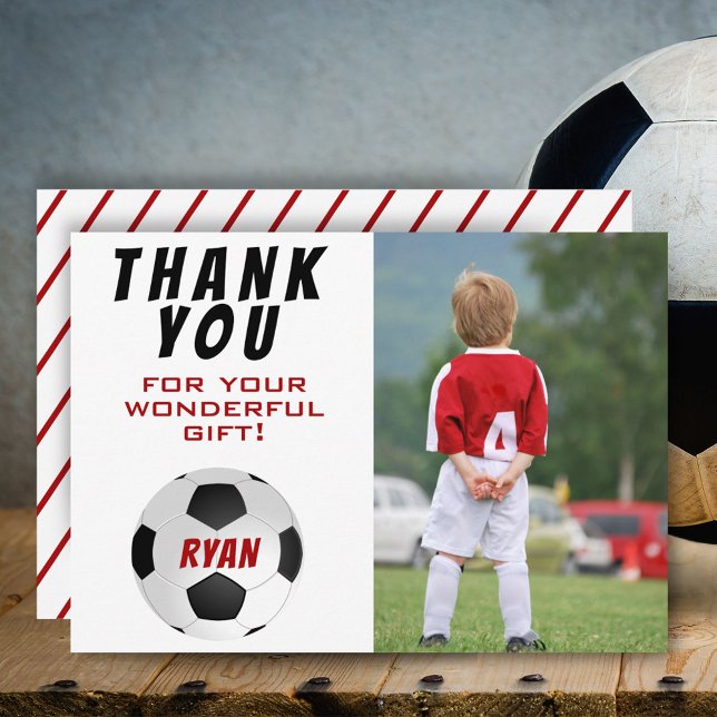 Tarjeta De Agradecimiento Fútbol niños Ball Foto Cumpleaños (Subido por el creador)