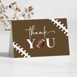 Tarjeta De Agradecimiento Fútbol Oh Boy Brown White Baby Shower