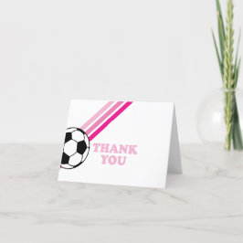 Tarjeta De Agradecimiento Fútbol Rayas Rosas Gracias Cumpleaños