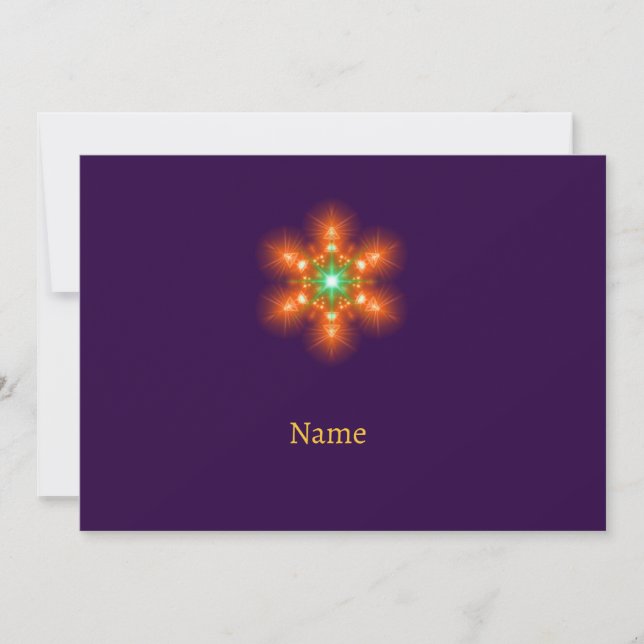 Tarjeta De Agradecimiento Futuristic Neon Glow Flower Graphic (Anverso)