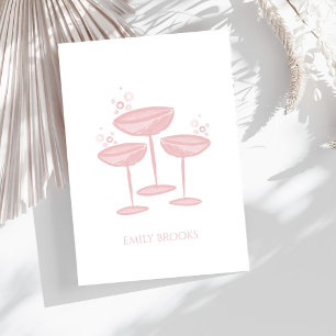 Tarjeta De Agradecimiento Gafas de champán rosado personalizadas