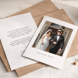 Tarjeta De Agradecimiento Gafas de sol de pareja de boda elegante Foto Graci