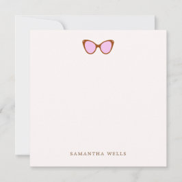 Tarjeta De Agradecimiento Gafas de sol Retro Rosa Personalizadas Gracias