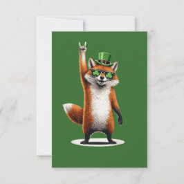 Tarjeta De Agradecimiento Gafas de sol Shamrock Lucky Fox día de San Patrici
