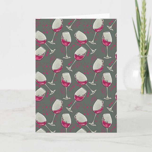 Tarjeta De Agradecimiento Gafas de vino rojo (Anverso)