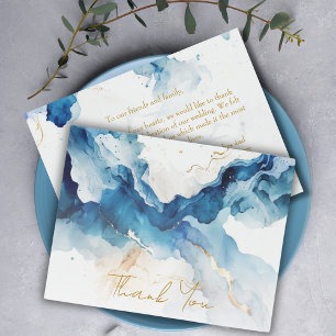 Tarjeta De Agradecimiento Gala de sueños de mármol AZURE