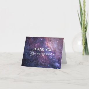 Tarjeta De Agradecimiento Galaxia cósmica TÚ ERES MI Espacio UNIVERSO gracia
