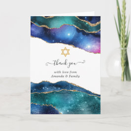 Tarjeta De Agradecimiento Galaxy Agate Bat Mitzvah