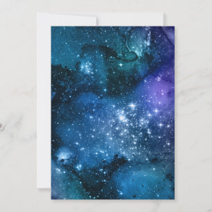 Tarjeta De Agradecimiento Galaxy Lovers Starry Space Blue Sky White Sparkles