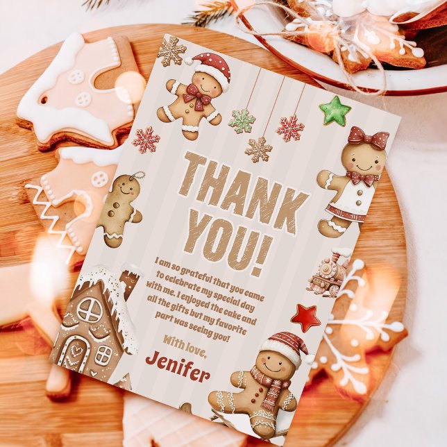 Tarjeta De Agradecimiento Galleta de Navidad Pan de Jengibre Cumpleaños (Subido por el creador)