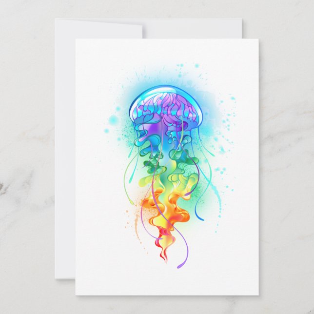 Tarjeta De Agradecimiento Gallito arcoiris (Anverso)