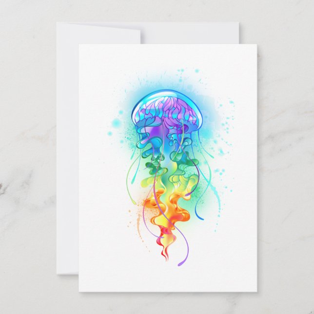 Tarjeta De Agradecimiento Gallito arcoiris (Anverso)