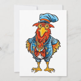 Tarjeta De Agradecimiento Gallo de Dibujos Animados Divertido y Mandón