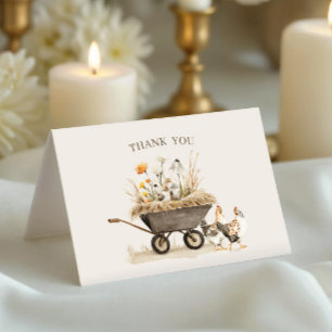 Tarjeta De Agradecimiento Gallo silvestre de granja vintage