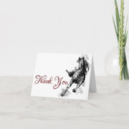 Tarjeta De Agradecimiento Galloping Horse Sketch
