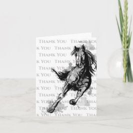 Tarjeta De Agradecimiento Galloping Horse Sketch