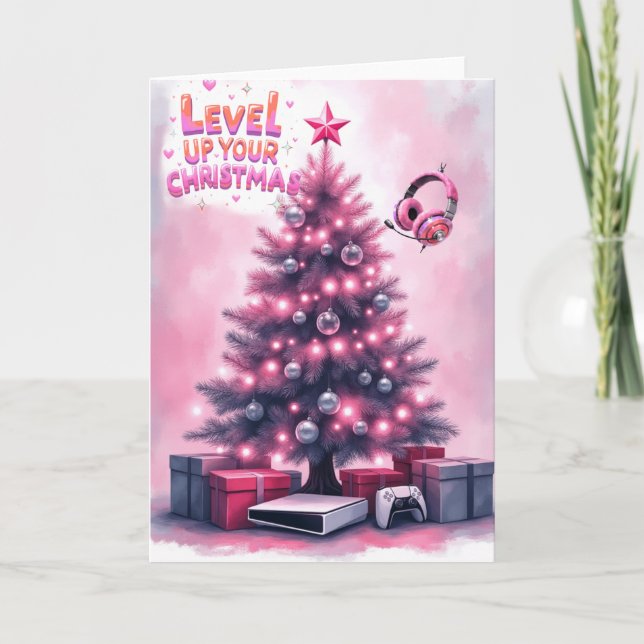 Tarjeta De Agradecimiento Gamers Christmas Card (Anverso)