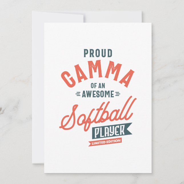 Tarjeta De Agradecimiento Gamma femenina de un jugador de softball Gif en el (Anverso)