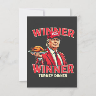 Tarjeta De Agradecimiento Ganador de la cena en Turquía Trump Día de Acción