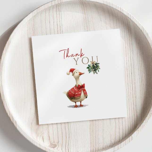 Tarjeta De Agradecimiento Ganso Navideño Tonto Cumpleaños de Invierno Uno (Subido por el creador)