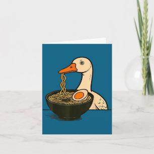 Tarjeta De Agradecimiento Ganso Ramen Anime Kawaii Gato Comiendo Fideos Rame