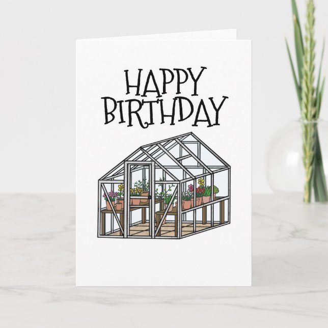 Tarjeta De Agradecimiento Gardener Birthday Card Gardening Greenhouse (Anverso)