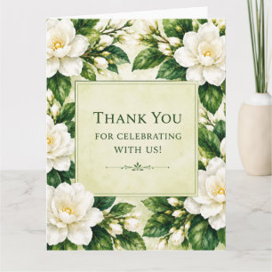 Tarjeta De Agradecimiento Gardenia Gracias por celebrar con nosotros