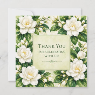 Tarjeta De Agradecimiento Gardenia Gracias por celebrar con nosotros