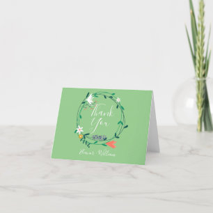 Tarjeta De Agradecimiento Garland florido moderno
