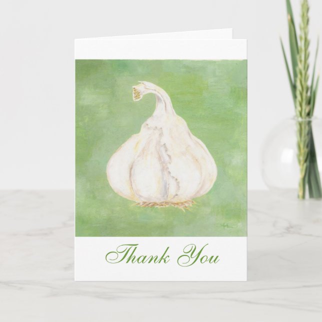Tarjeta De Agradecimiento Garlic Gracias Notecard (Anverso)