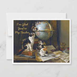Tarjeta De Agradecimiento Gatita Gatos Escritorio Me alegra que seas mi maes