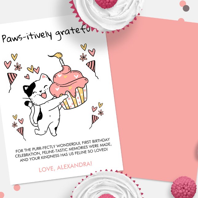 Tarjeta De Agradecimiento Gatito agradecido y agradecido por los garitos el  (Subido por el creador)