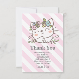 Tarjeta De Agradecimiento gatito blanco, gatito, animales gracias carta