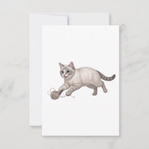 Tarjeta De Agradecimiento Gatito lindo y juguetón BB jugando con juguete de 