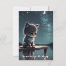 Tarjeta De Agradecimiento Gatito Triste