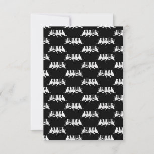 Tarjeta De Agradecimiento Gatitos blancos y negros Imprimir patrón Arte de g