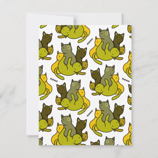 Tarjeta De Agradecimiento Gatitos de oliva (Anverso)