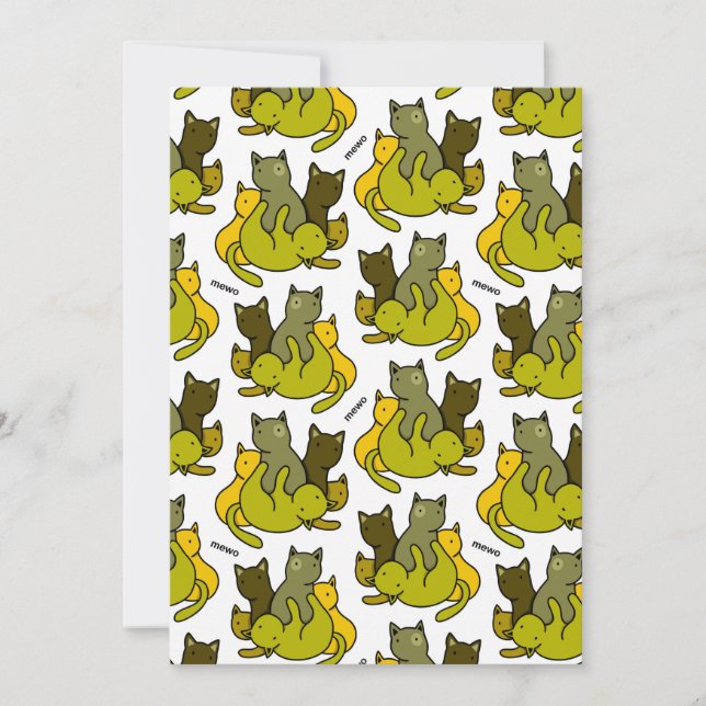 Tarjeta De Agradecimiento Gatitos de oliva (Anverso)