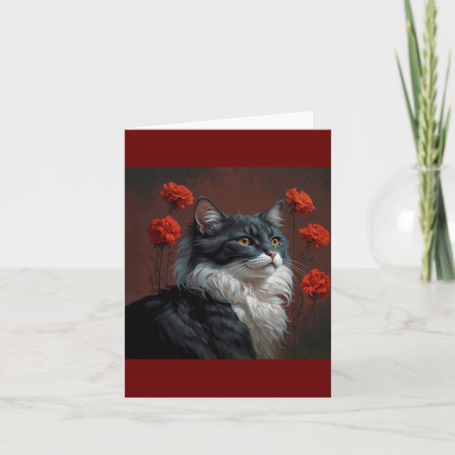 Tarjeta De Agradecimiento gato artístico (Anverso)