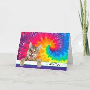 Tarjeta De Agradecimiento Gato Atigrado Gracias por cuidar a nuestras mascot