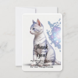 Tarjeta De Agradecimiento Gato azul galaxia para niños,