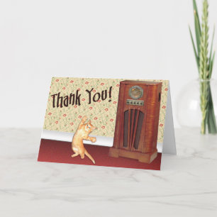 Tarjeta De Agradecimiento Gato bailarín gracias