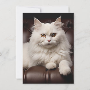 Tarjeta De Agradecimiento Gato blanco majestuoso