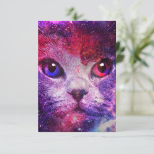 Tarjeta De Agradecimiento Gato de la Galaxia Púrpura 
