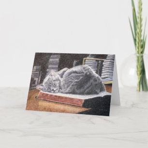 Tarjeta De Agradecimiento Gato de librería