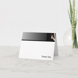 Tarjeta De Agradecimiento Gato de Peekaboo negro y blanco