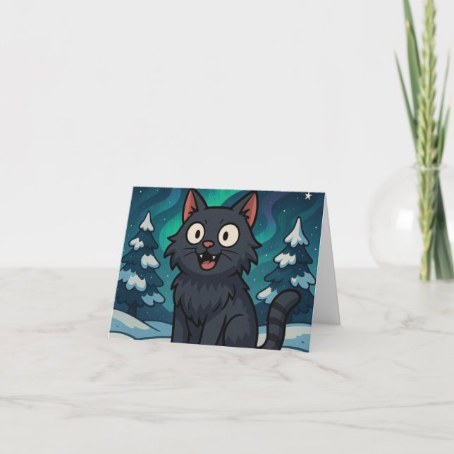 Tarjeta De Agradecimiento Gato de Yule islandés de Navidad (Anverso)