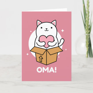 Tarjeta De Agradecimiento Gato del Día de la Madre Coreana Oma