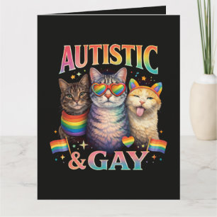 Tarjeta De Agradecimiento Gato Divertido Autista Y Gay 