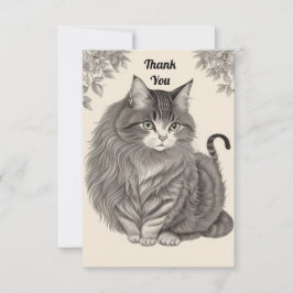 Tarjeta De Agradecimiento Gato doméstico